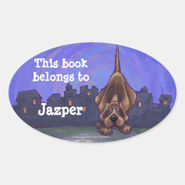 Hound Dog Stationery Ovaler Aufkleber (Vorderseite)