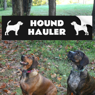 Hound Hauler Männchen und Weibliche Hunde Silhouet Autoaufkleber