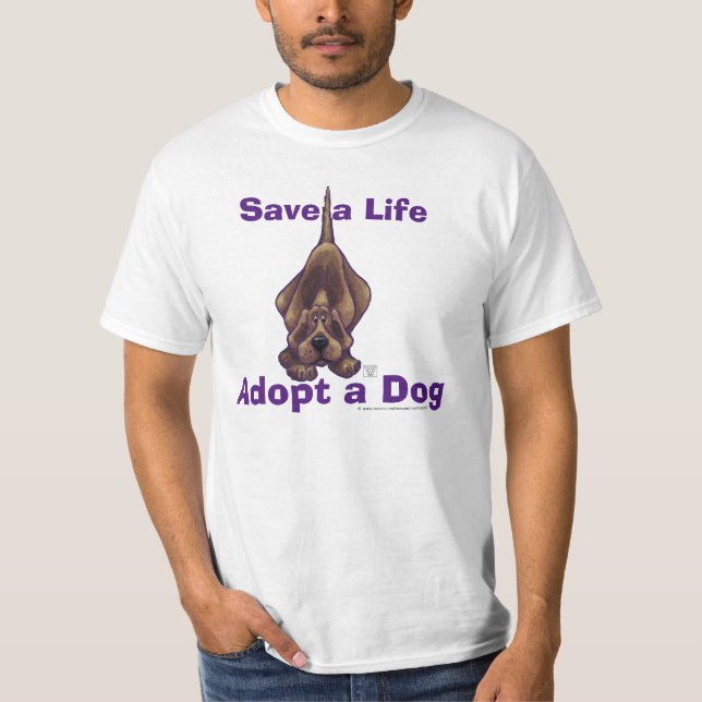 Hound Hund Rettete einen Life Adoptier T - Shirt (Vorderseite)