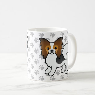Hound Tricolor Papillon Süßer Cartoon-Hund & Pfote Kaffeetasse