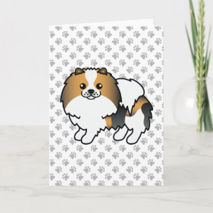 Hound Tricolor Pomeranian Süßer Cartoon-Hund & Pfo Karte