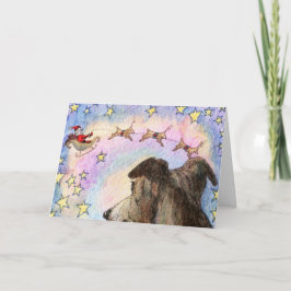 Hound Watches Santa und Rentier in Star Sky CARD Feiertagskarte