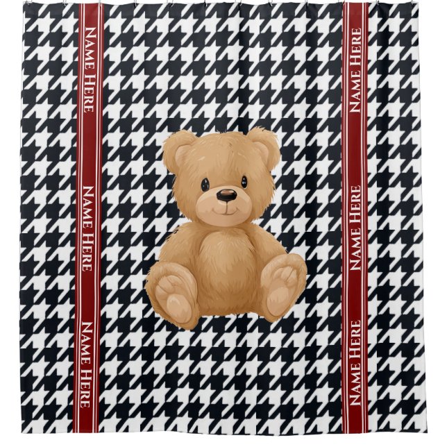 Houndstooth Bear Home, Duschvorhang (Vorderseite)