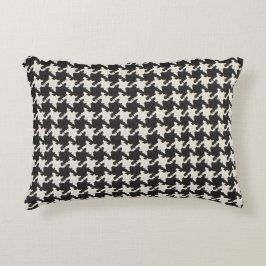 Houndstooth Black White Pattern Dekokissen
