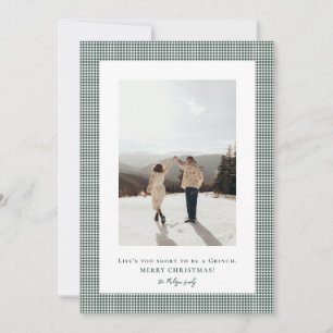 Houndstooth Brunswick Green Rahmenfoto Feiertagskarte