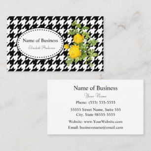 Houndstooth-Gelb-Rosen-Design Visitenkarte