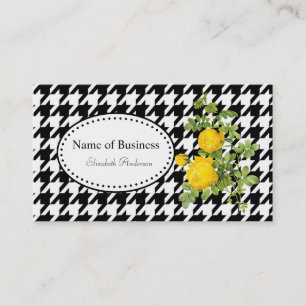 Houndstooth-Gelb-Rosen-Design Visitenkarte