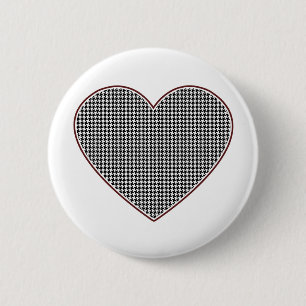 Houndstooth Heart (Tuscaloosa, Alabama) Button