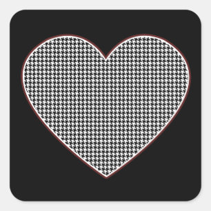 Houndstooth Heart (Tuscaloosa, Alabama) Quadratischer Aufkleber