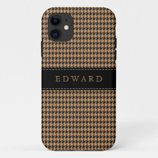 Houndstooth-Klassiker-Personalisierungsetui Braun Case-Mate iPhone Hülle