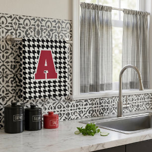 Houndstooth-Monogramm  Geschirrtuch