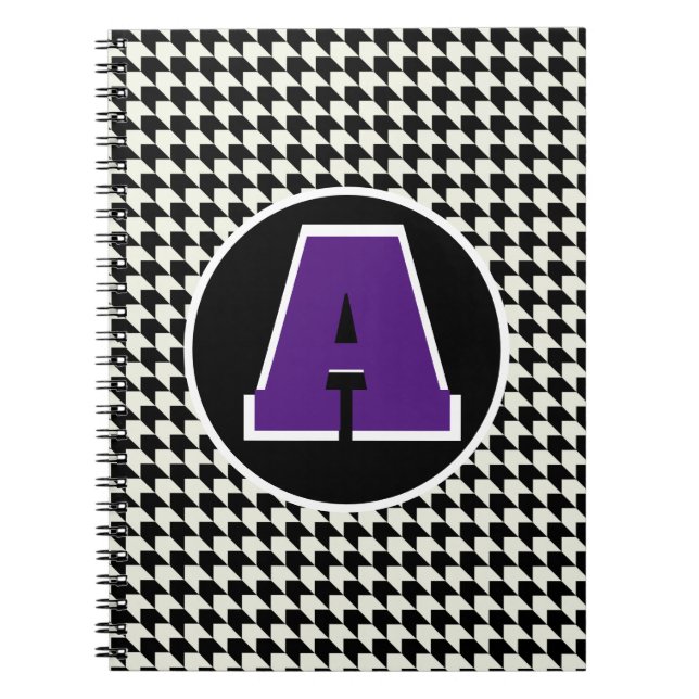 Houndstooth-Monogramm-Notizbuch Notizblock (Vorderseite)