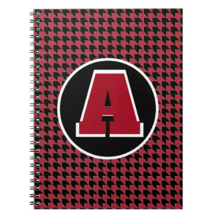 Houndstooth-Monogramm-Notizbuch Notizblock