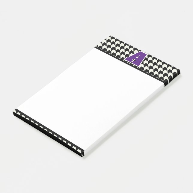 Houndstooth-Monogramm  Post-it Klebezettel (angewinkelt)