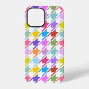 Houndstooth Multicolor+White Großes Muster iPhone 12 Pro Hülle