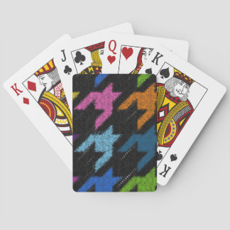 Houndstooth: rauhe Leinwandimitation. Spielkarten