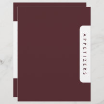 Houndstooth Recipe Divider / Appetizers / Custom