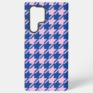 Houndstooth Rosa+Blau Muster Samsung Galaxy Hülle