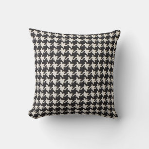 Houndstooth Schwarz Weiß Muster Kissen