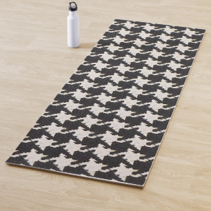 Houndstooth Schwarz Weiß Muster Yogamatte