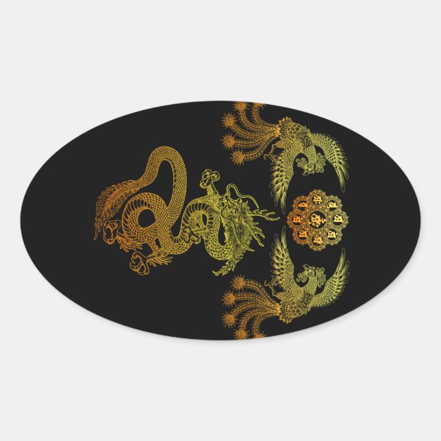 Houou ryuu ovaler aufkleber (Vorderseite)