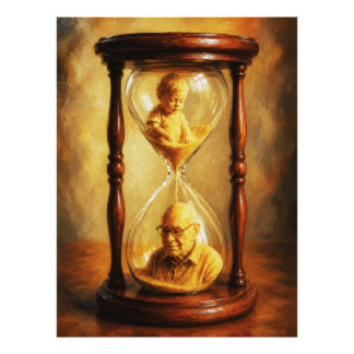 Hourglass of Life Time Passage Symbolic Painting Fotodruck