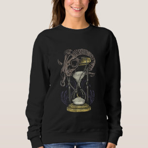 Hourglass Skull Sheep Time Traveller Science Ficti Sweatshirt