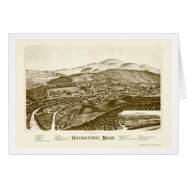 Housatonic, panoramische Karte MAs - 1890 (Vorderseite (Horizontal))