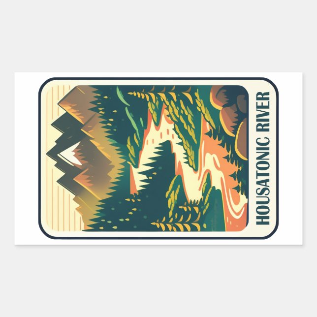 Housatonic River Connecticut Colors Rechteckiger Aufkleber (Vorderseite)