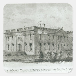 House After des Präsidenten seine Zerstörung Quadratischer Aufkleber