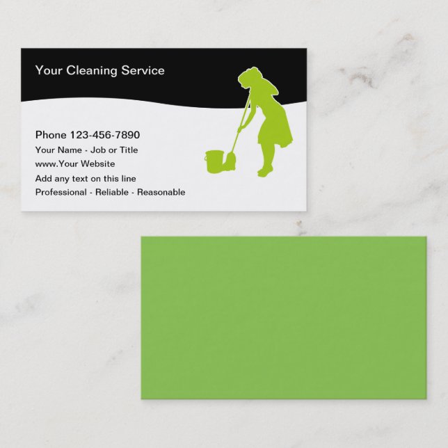 House And Office Cleaning Business Cards Visitenkarte (Vorne/Hinten)