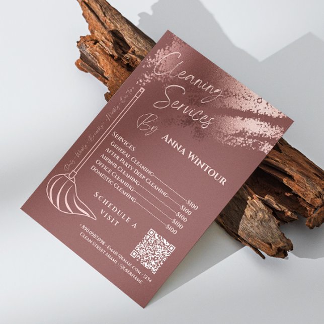 House Behaltend Haushaltspreis Rose Gold Blush Qr  Einladung (House Keeping Maid Price Rose Gold Blush Qr Code Invitation)