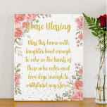 House Blessing Plaque Fotoplatte<br><div class="desc">Mit unserer exquisiten Hausgottplakette, einem zeitlosen Symbol für Liebe und Wärme für Ihre Zuhause. In einer atemberaubenden Blume in rosa goldfarbener Rose besticht diese Gedenktafel durch Eleganz und Charme und ist somit die perfekte Ergänzung zu jedem Wohnraum. Die herzliche Botschaft: "Sage diese Zuhause mit Gelächter, die laut genug sind, um...</div>