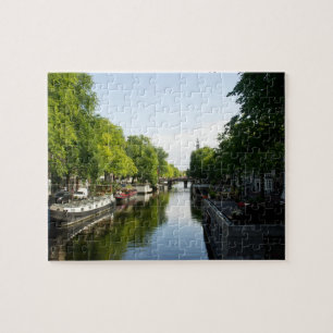 House Boats on Amsterdam Canal Europe Puzzle