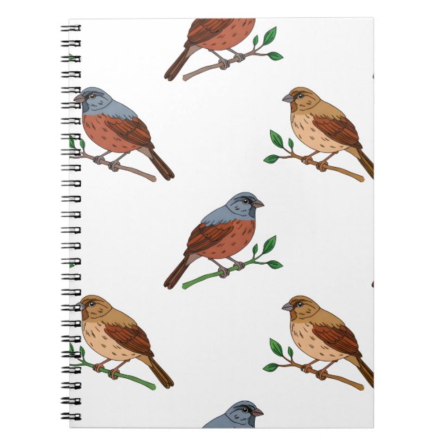 House Bunting Bird Pattern - Seamless Nature Desig Notizblock (Vorderseite)