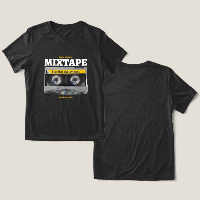 House Classics Mixtape Club Anthems Tri-Blend Shirt (Design Vorderseite & Rückseite)
