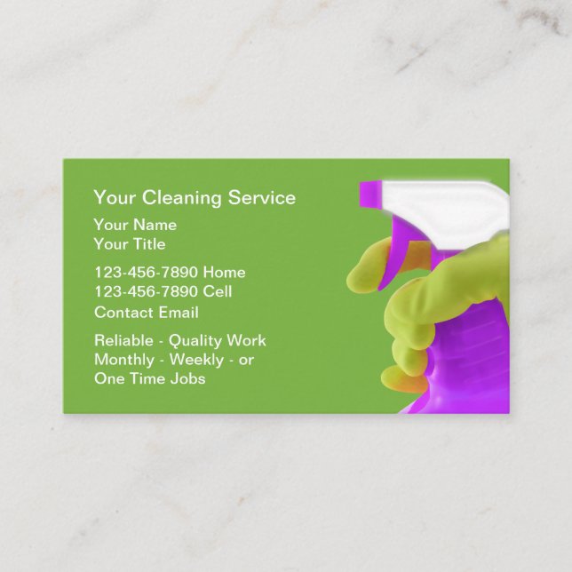 House Cleaning Bold Simple Business Cards Visitenkarte (Vorderseite)
