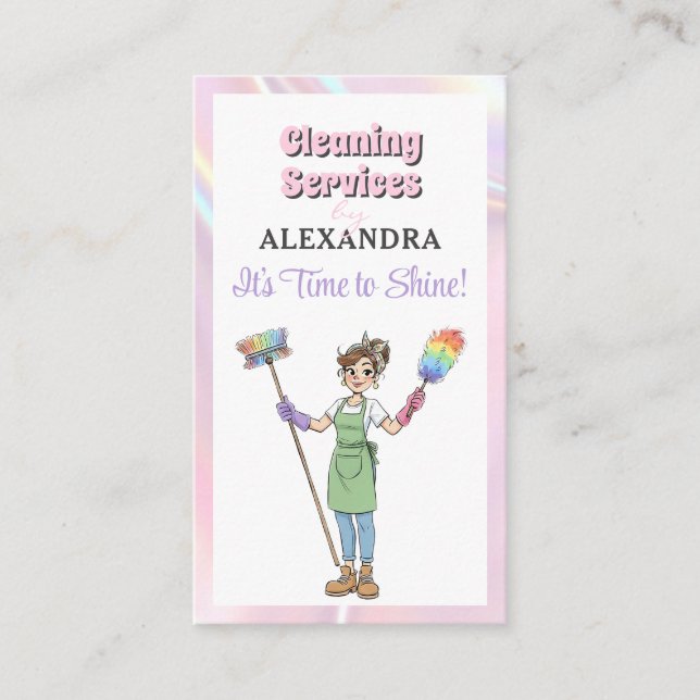 House Cleaning Lady Maid Service Modern Visitenkarte (Vorderseite)