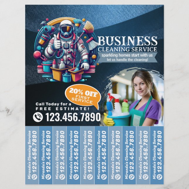 House cleaning Maid Service Flyer Tear Off Strips (Vorne)