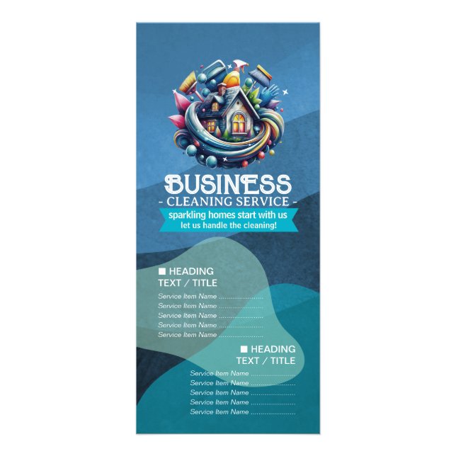 House Cleaning Maid Service Housekeeping Price Werbekarte (Vorne)