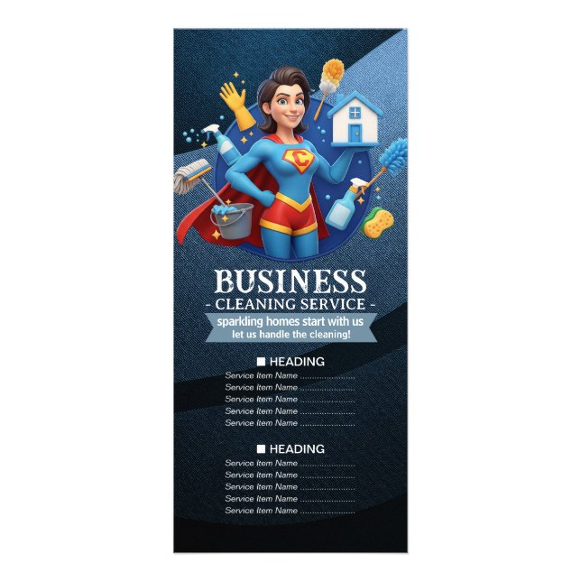 House Cleaning Maid Service Housekeeping Price Werbekarte (Vorne)