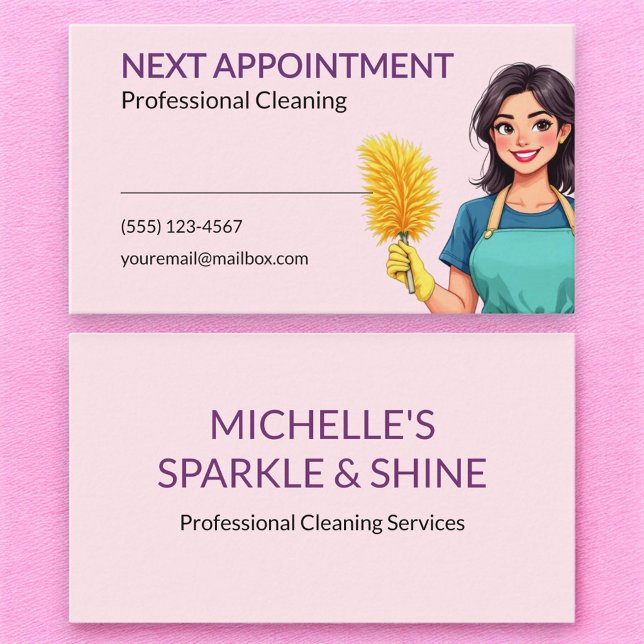 House Cleaning Service Business Appointment Card Terminkarte (Von Creator hochgeladen)