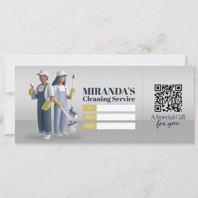 House Cleaning Services Gift Certificate Voucher Einladung (Vorderseite)
