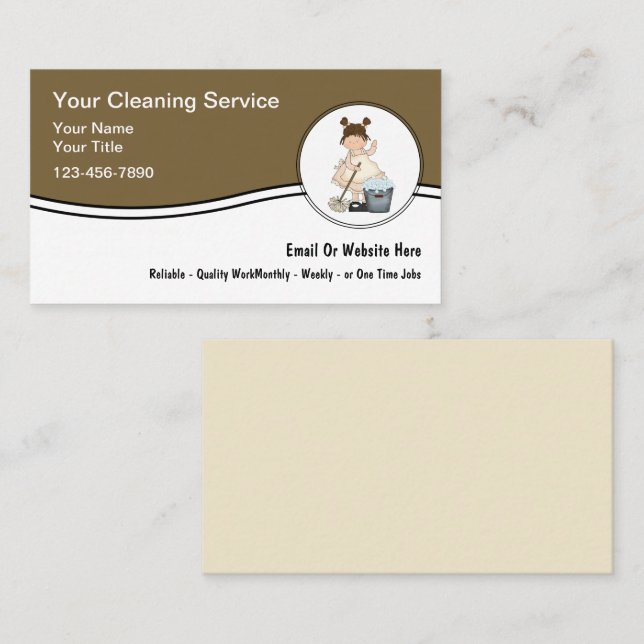 House Cleaning Simple Business Cards Visitenkarte (Vorne/Hinten)