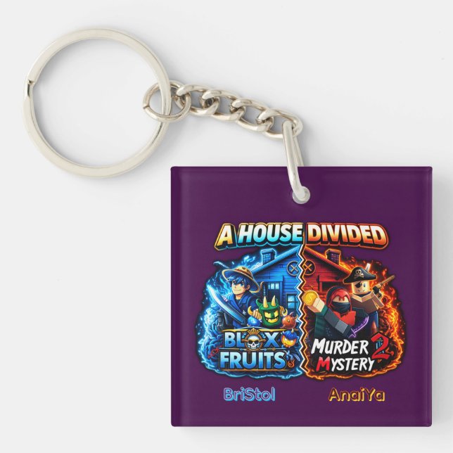House Divided Blox Früchte vs Murder Mystery 2 Schlüsselanhänger (Vorderseite)