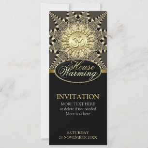 House Erwärmung Vintag Gold OM Party Einladung