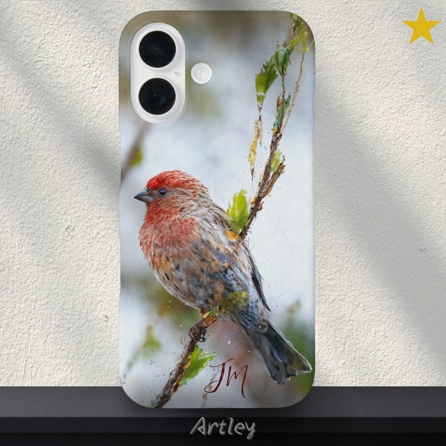 House Finch Bird Painting Individuelle Name Case-Mate iPhone Hülle (Von Creator hochgeladen)