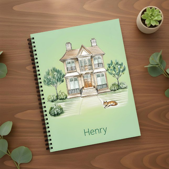 House & Garden Notebook – Elegant Illustration Notizbuch (Von Creator hochgeladen)