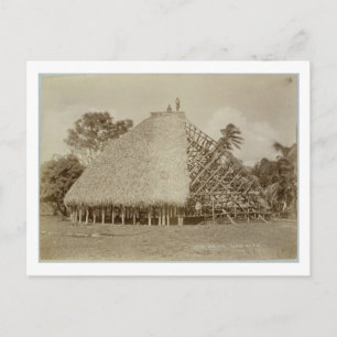 House Gebäude in Samoa, c.1875 (sepia Foto) Postkarte