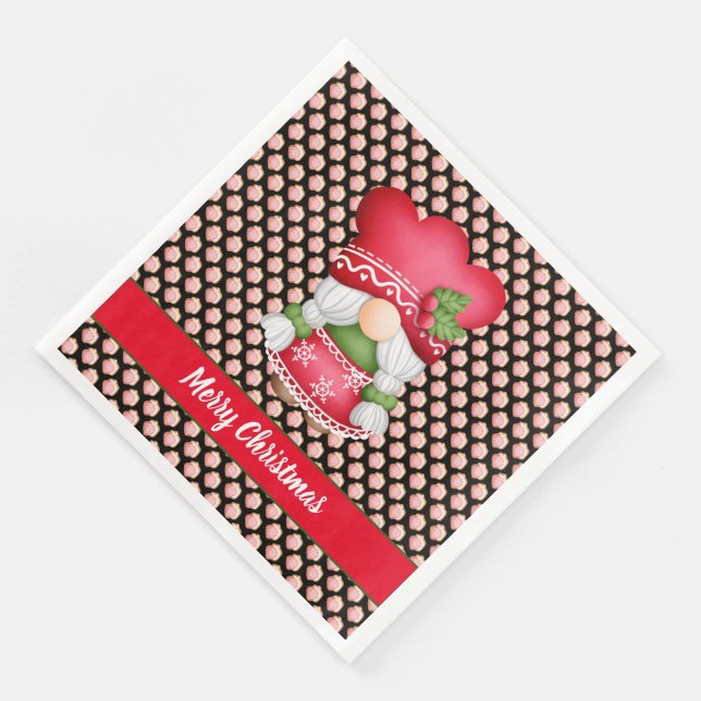 House Gnome Anpassen von Farbe und Text Serviette (Ecke)